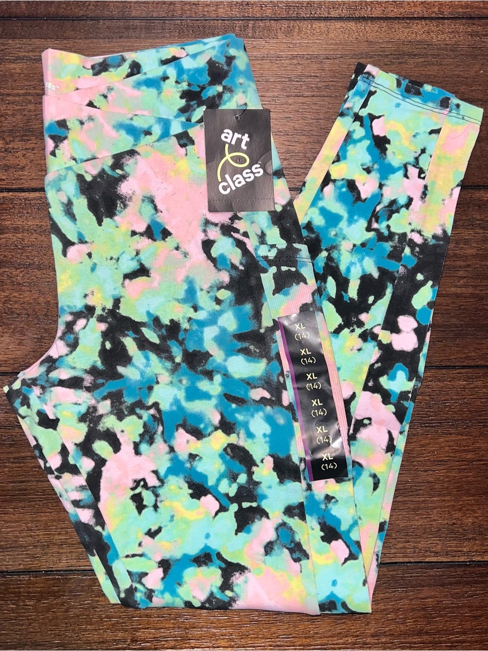 Art Class Girls' Multicolor Tie-Dye Leggings - XL